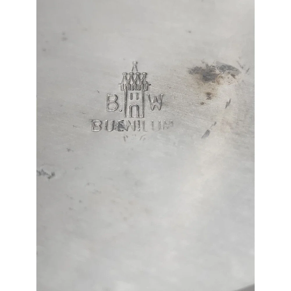 Vintage BW Buenilum Ice Bucket Aluminum w Pyrex Glass Insert Midcentury Modern